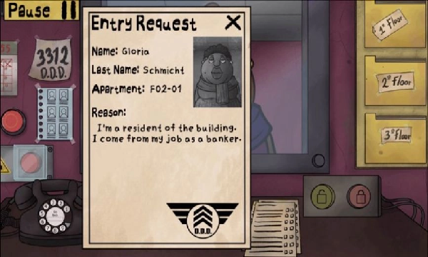 伪人大楼出示证件游戏截图3